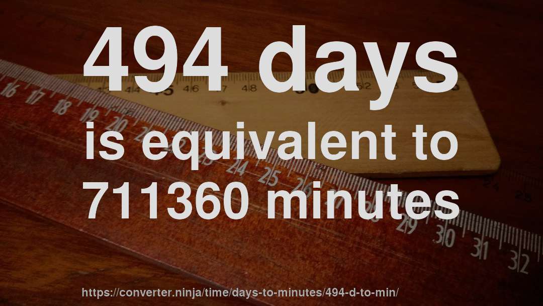 494 days is equivalent to 711360 minutes