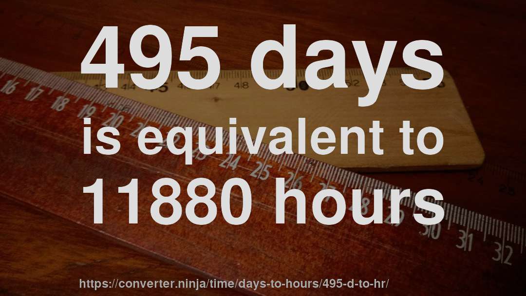 495 days is equivalent to 11880 hours