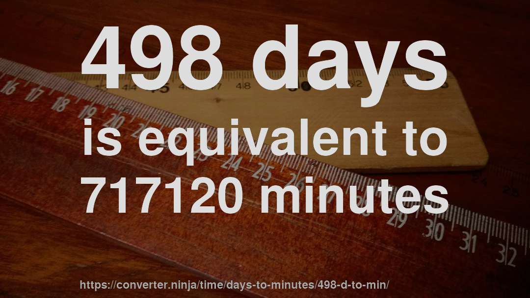 498 days is equivalent to 717120 minutes