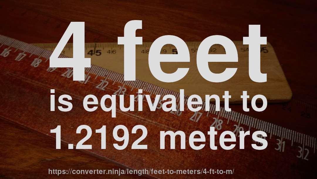 4 feet is equivalent to 1.2192 meters