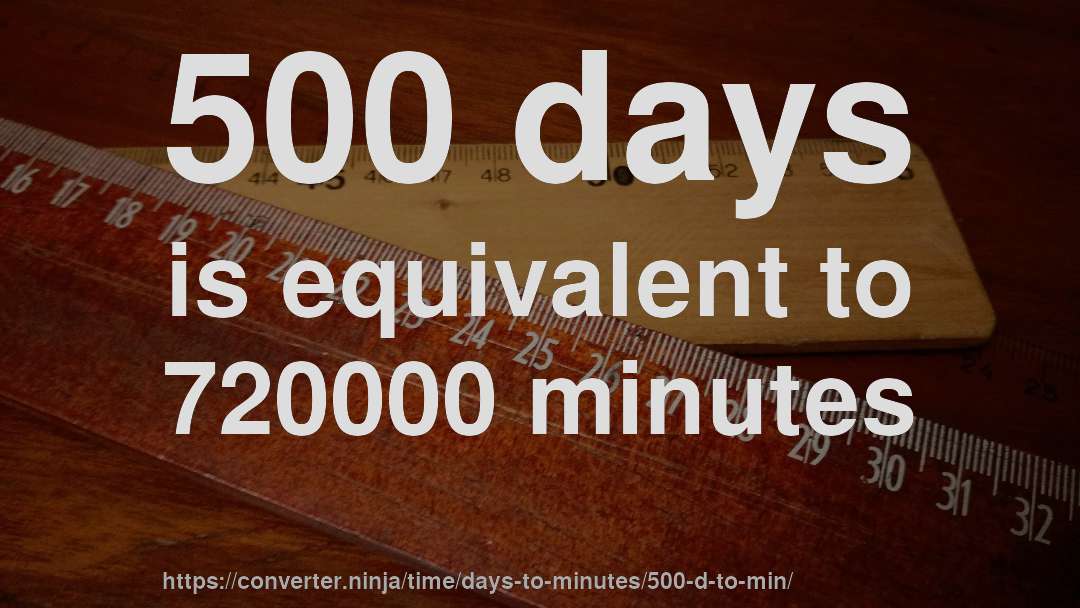500 days is equivalent to 720000 minutes