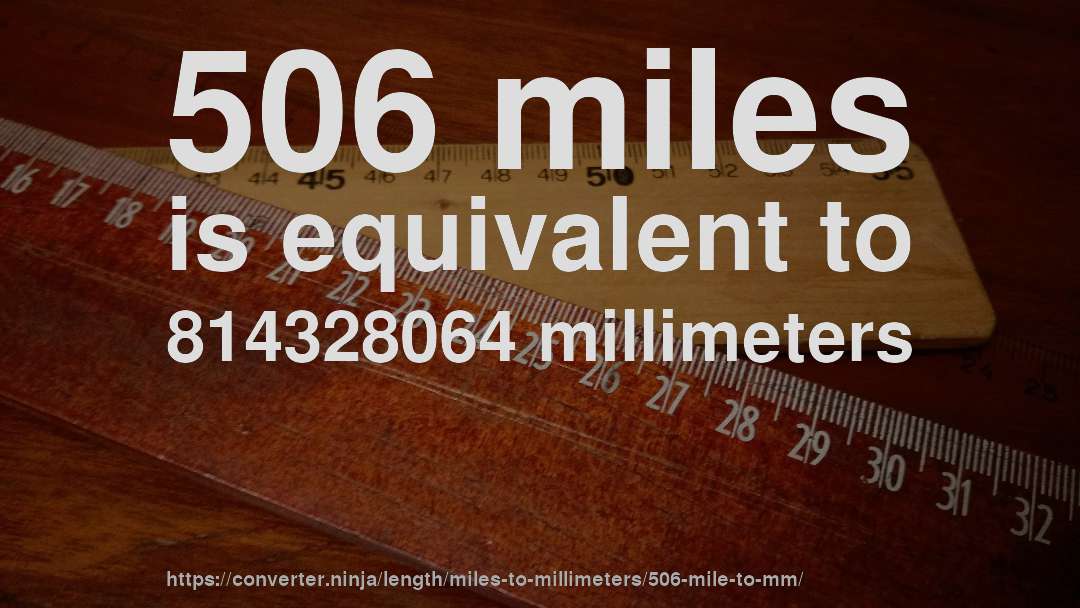 506 miles is equivalent to 814328064 millimeters