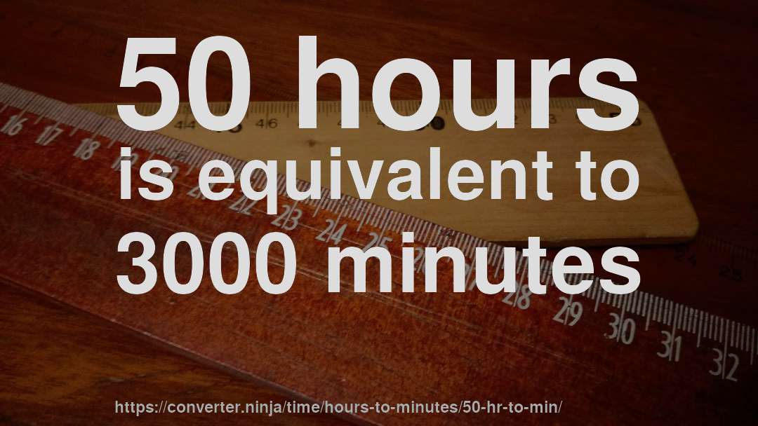 50 hours is equivalent to 3000 minutes