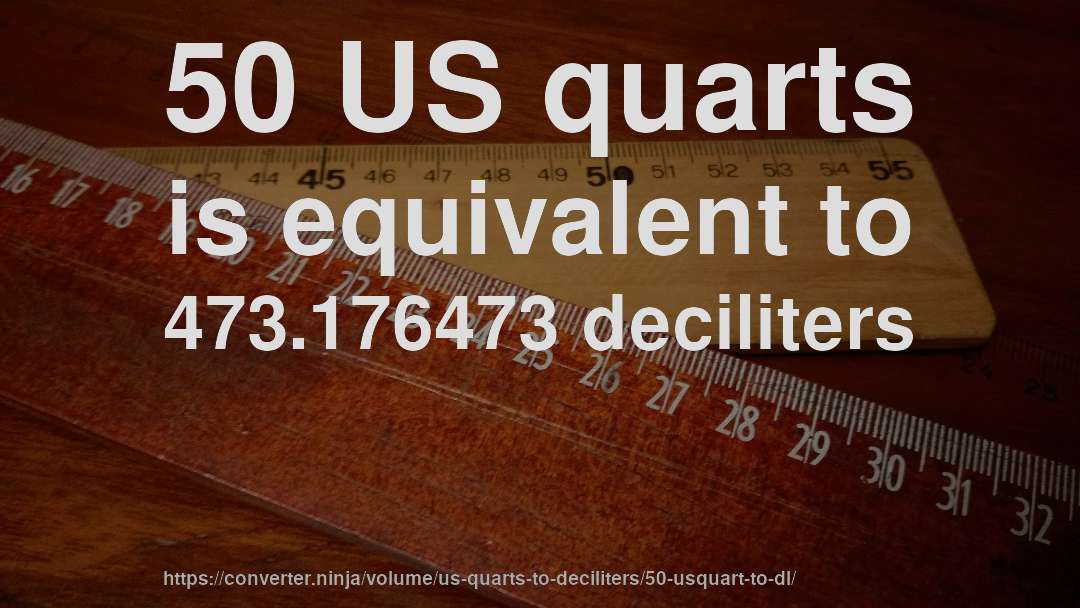 50 US quarts is equivalent to 473.176473 deciliters