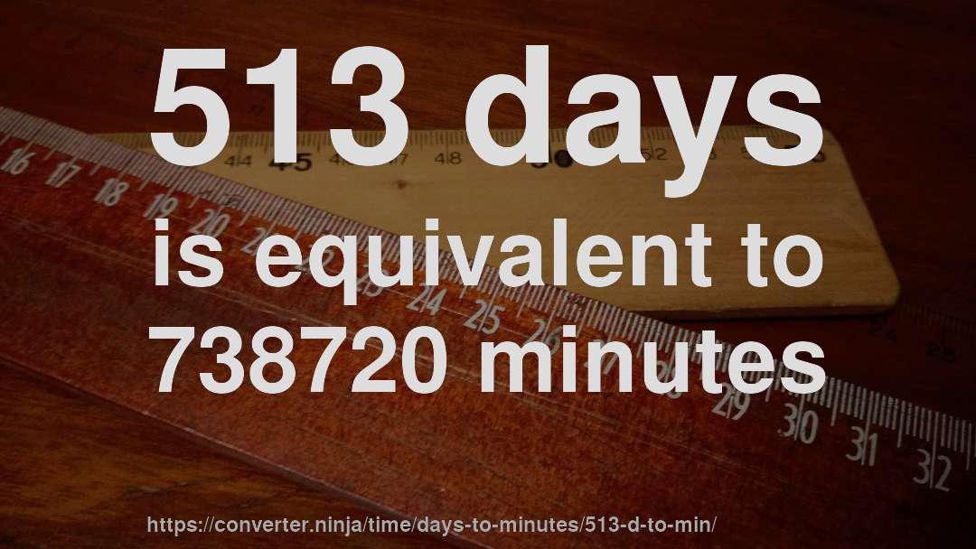 513 days is equivalent to 738720 minutes