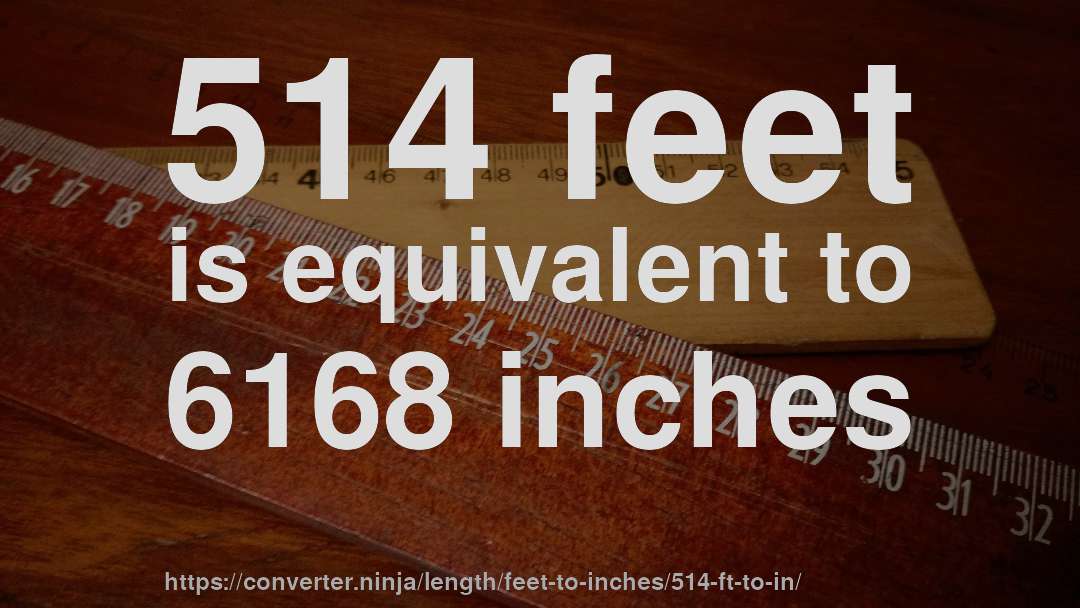 514 feet is equivalent to 6168 inches