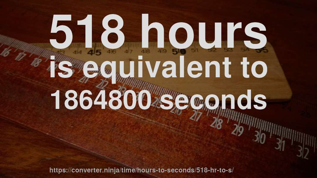 518 hours is equivalent to 1864800 seconds