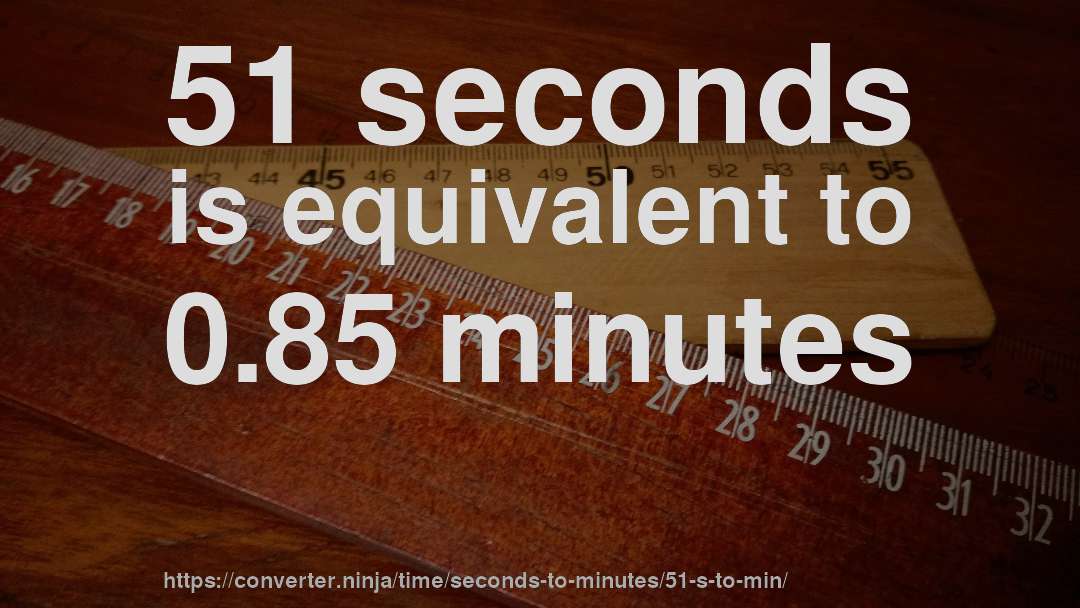 51 seconds is equivalent to 0.85 minutes
