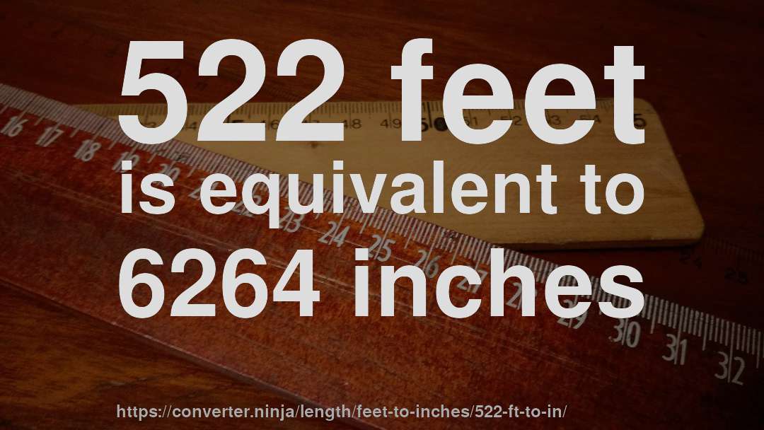 522 feet is equivalent to 6264 inches