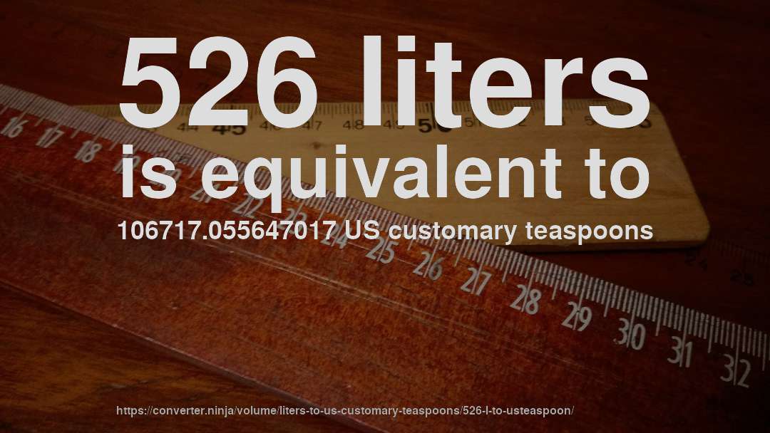 526 liters is equivalent to 106717.055647017 US customary teaspoons