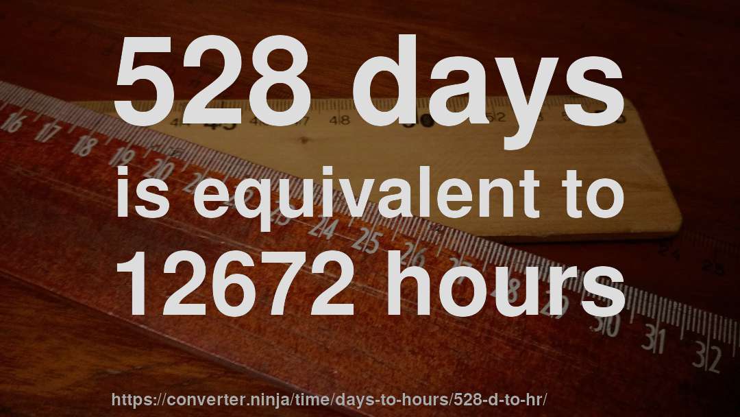 528 days is equivalent to 12672 hours