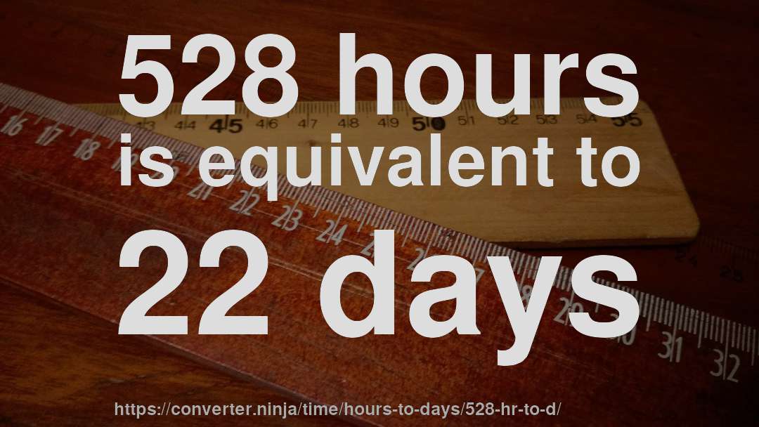 528 hours is equivalent to 22 days