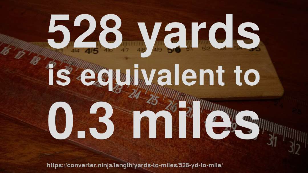 528 yards is equivalent to 0.3 miles