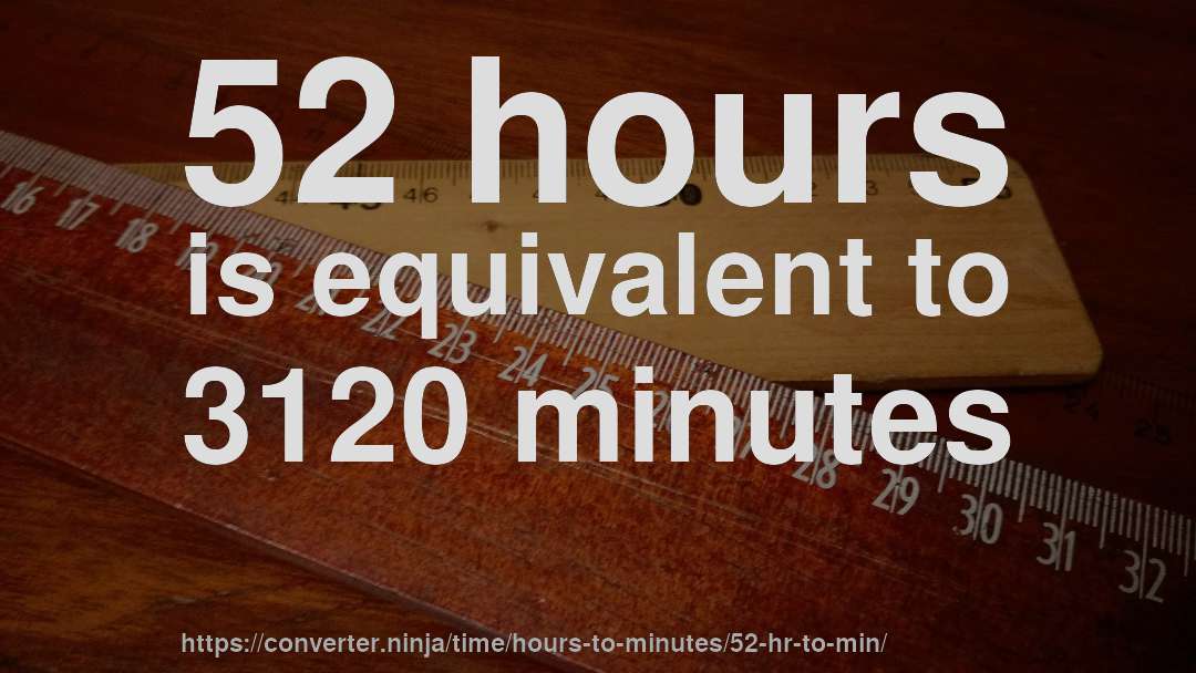 52 hours is equivalent to 3120 minutes