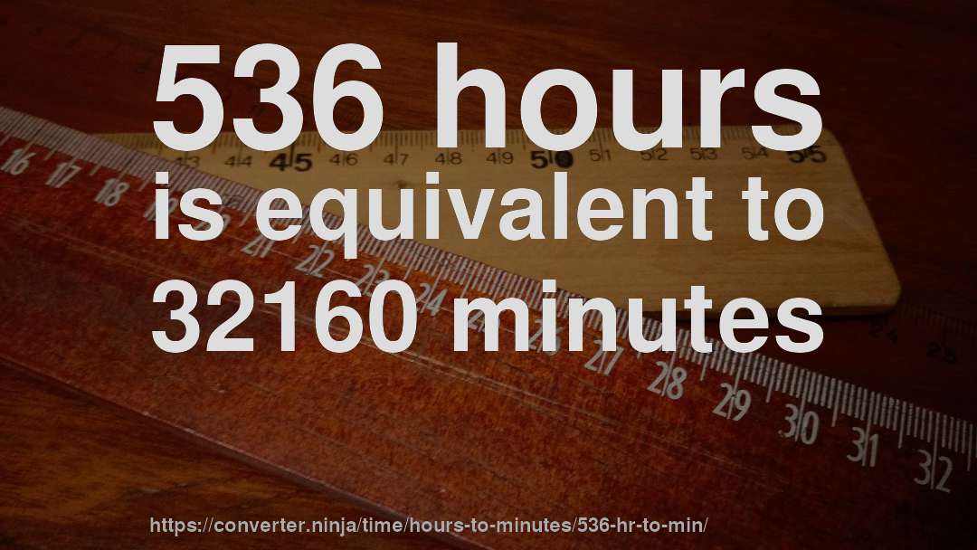 536 hours is equivalent to 32160 minutes