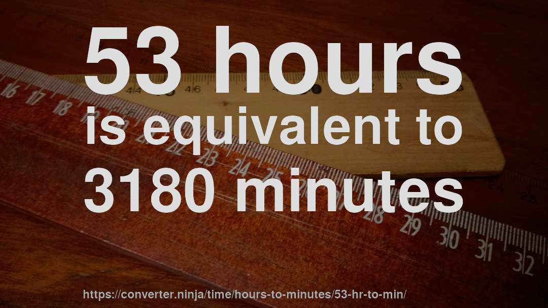 53 hours is equivalent to 3180 minutes