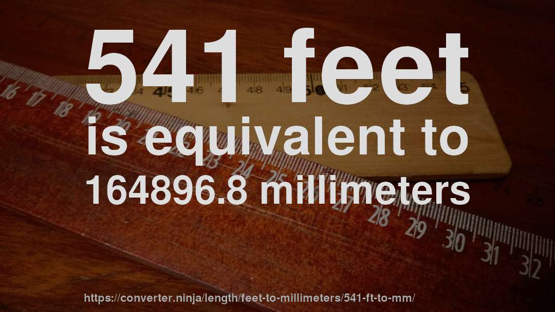 541 feet is equivalent to 164896.8 millimeters