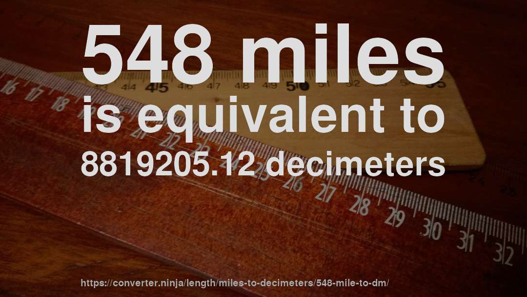 548 miles is equivalent to 8819205.12 decimeters