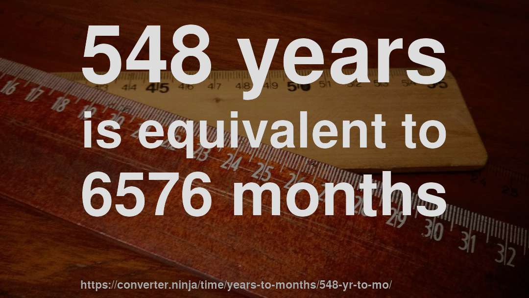 548 years is equivalent to 6576 months