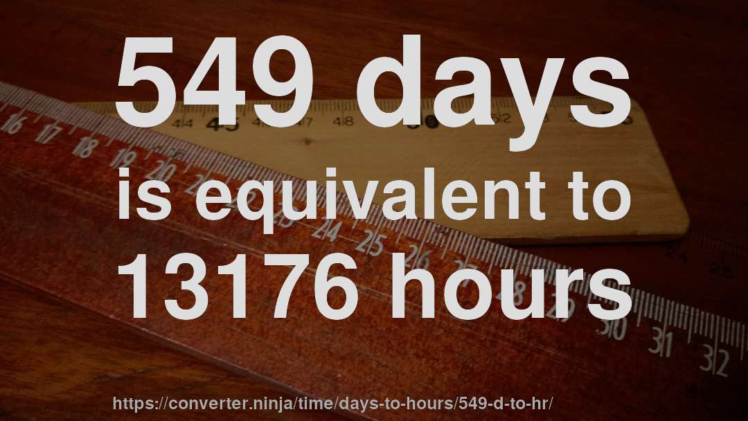 549 days is equivalent to 13176 hours