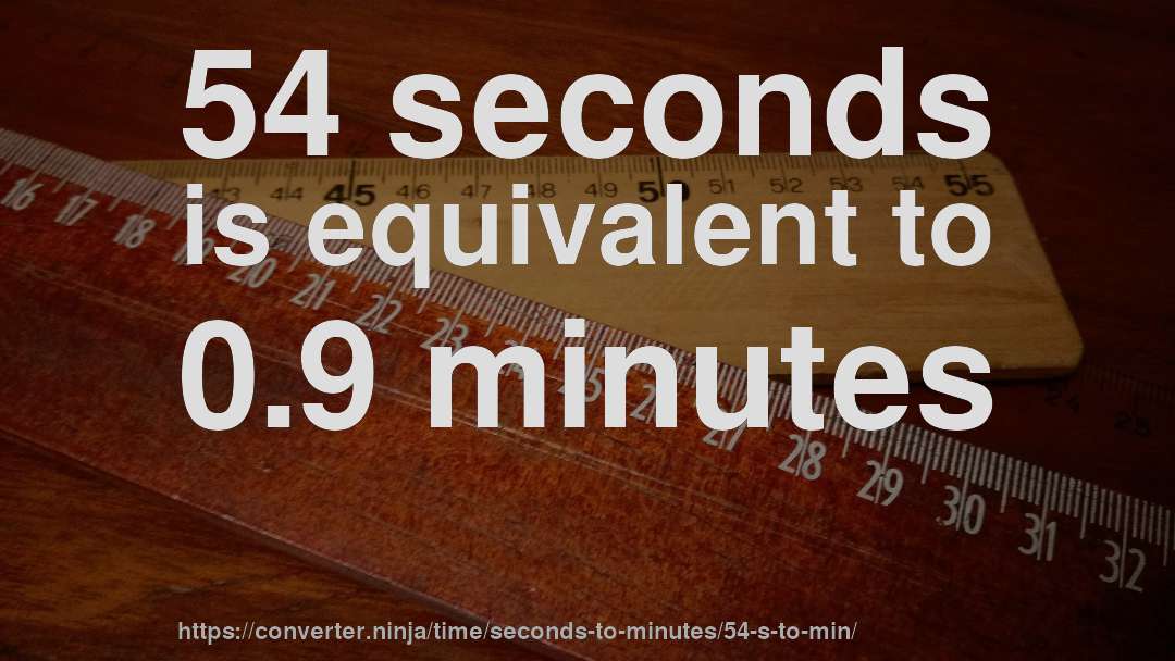54 seconds is equivalent to 0.9 minutes