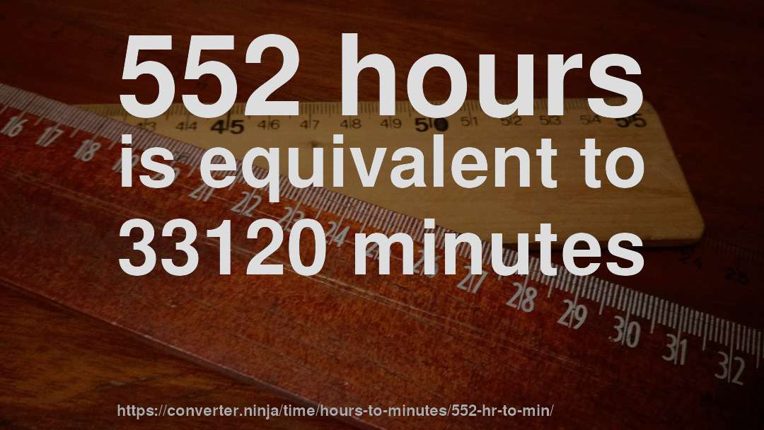 552 hours is equivalent to 33120 minutes