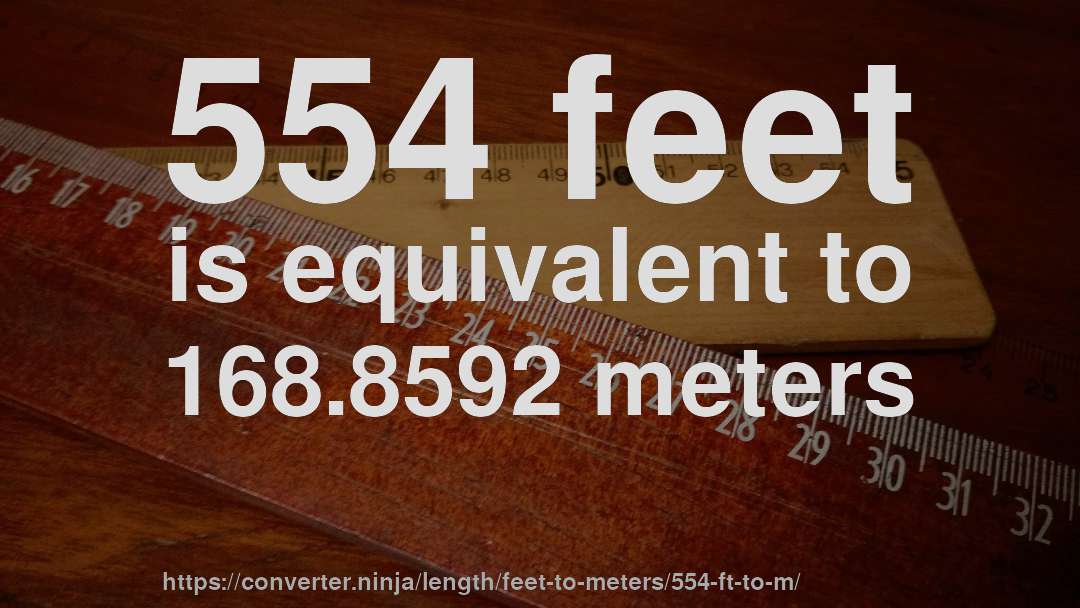 554 feet is equivalent to 168.8592 meters