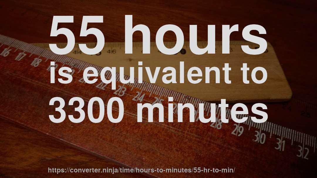 55 hours is equivalent to 3300 minutes