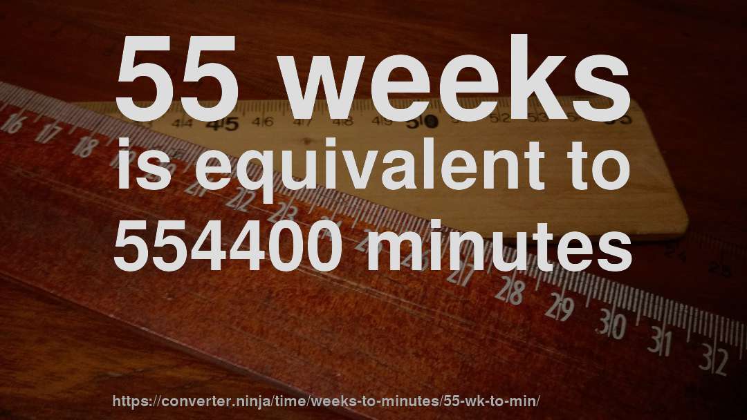 55 weeks is equivalent to 554400 minutes