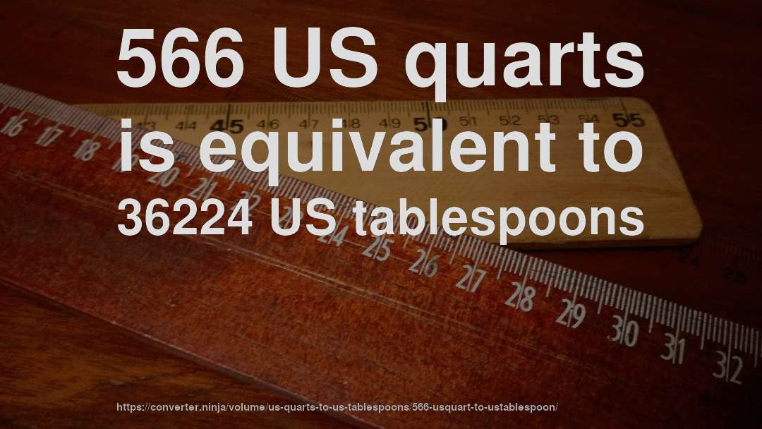 566 US quarts is equivalent to 36224 US tablespoons