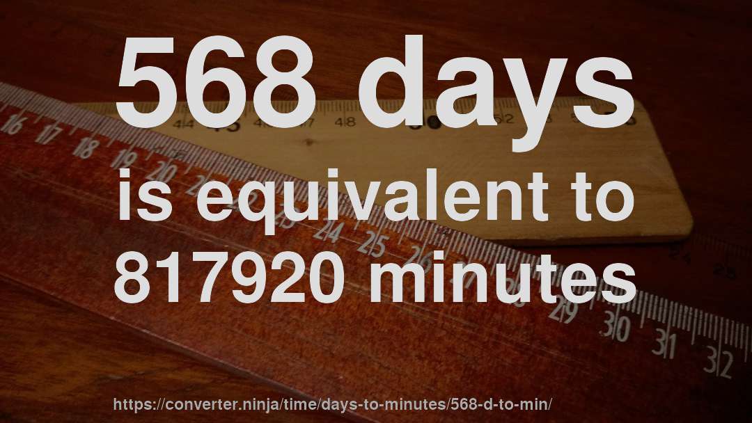568 days is equivalent to 817920 minutes