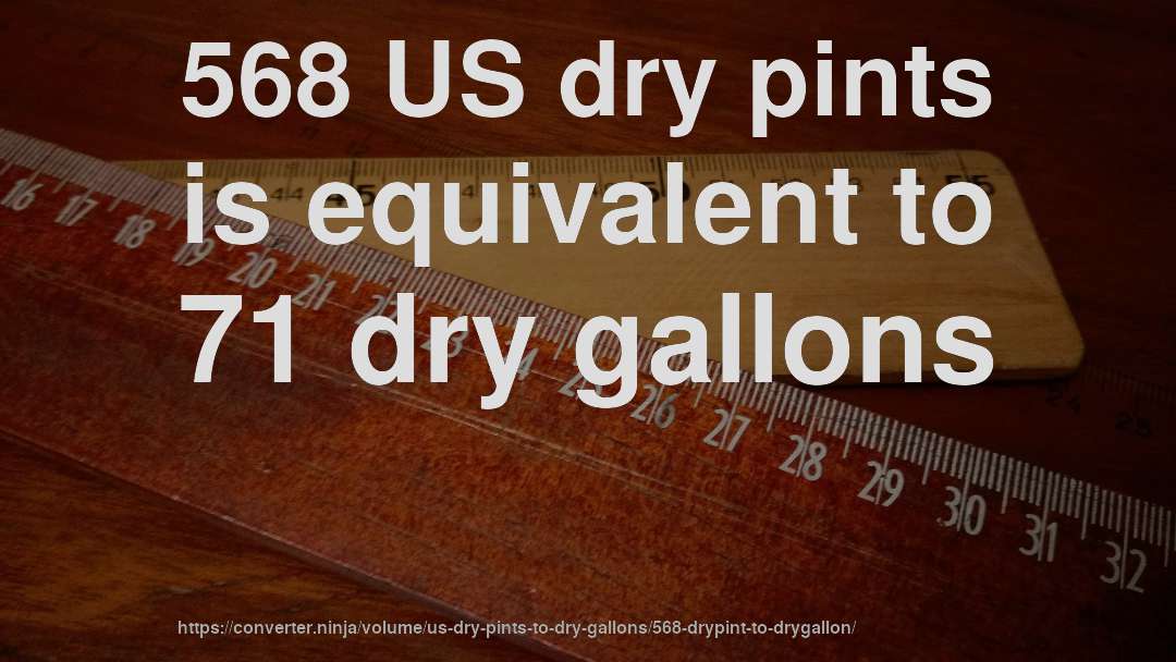 568 US dry pints is equivalent to 71 dry gallons