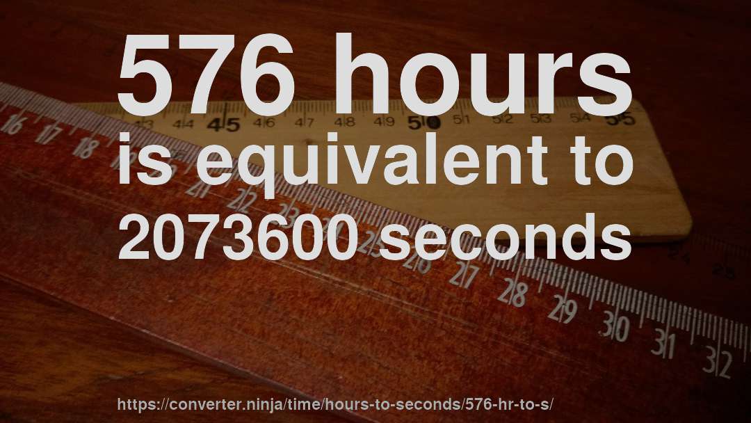 576 hours is equivalent to 2073600 seconds