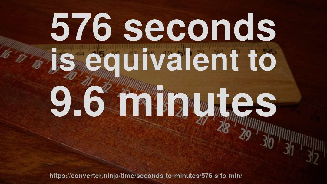 576 seconds is equivalent to 9.6 minutes