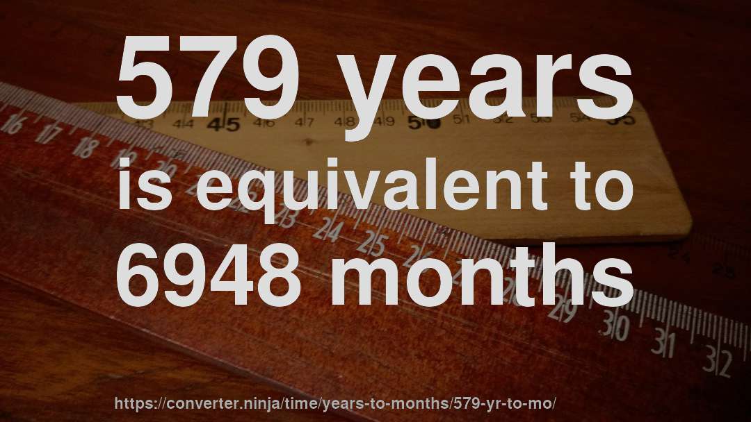 579 years is equivalent to 6948 months