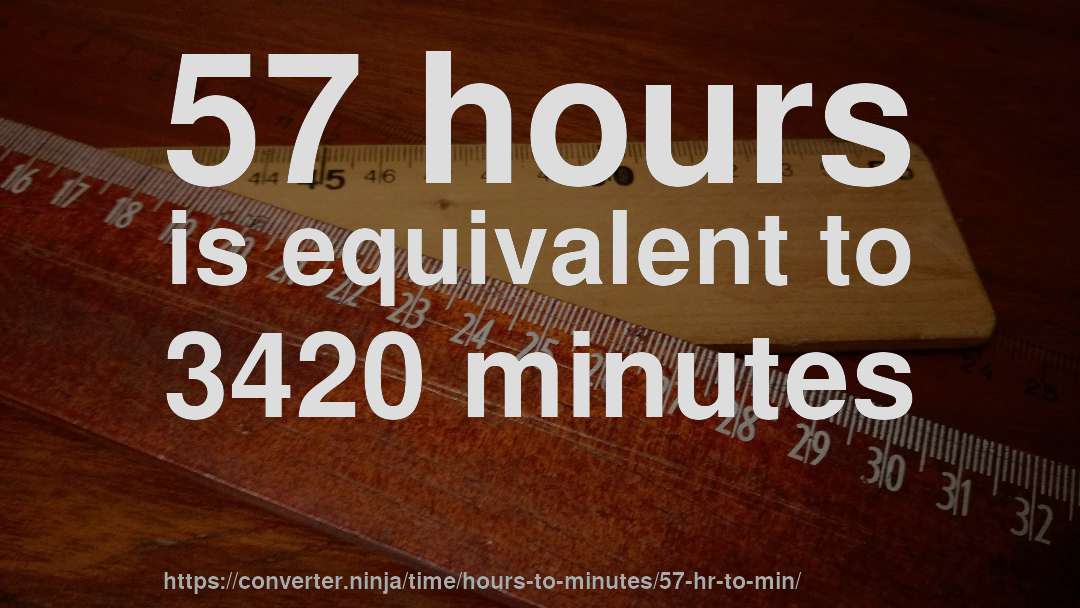 57 hours is equivalent to 3420 minutes