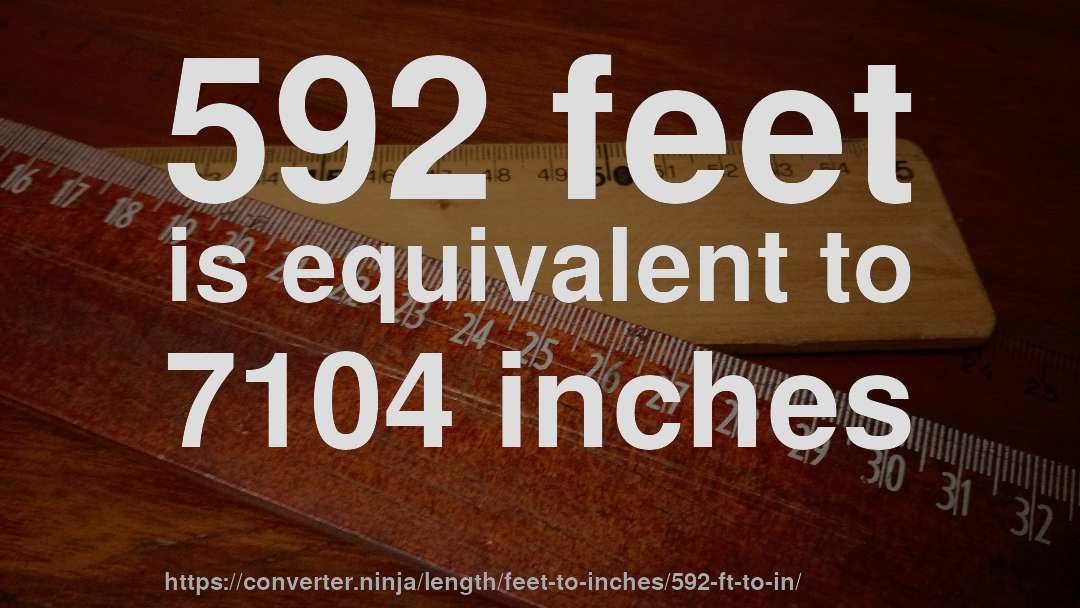 592 feet is equivalent to 7104 inches