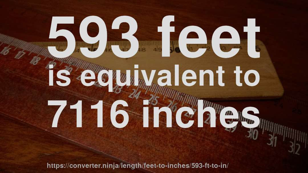 593 feet is equivalent to 7116 inches
