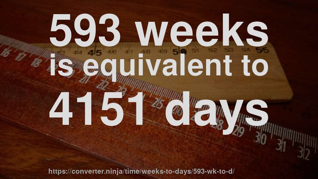 593 weeks is equivalent to 4151 days