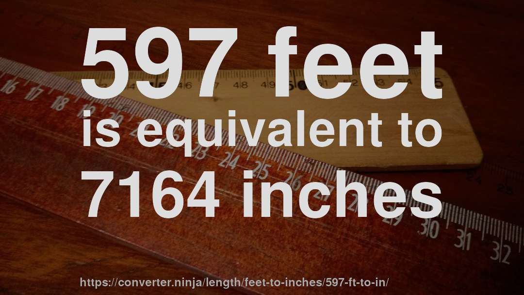 597 feet is equivalent to 7164 inches