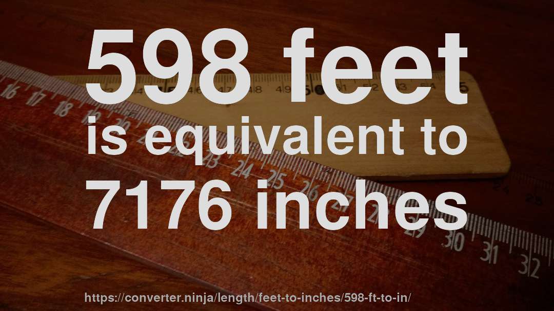 598 feet is equivalent to 7176 inches