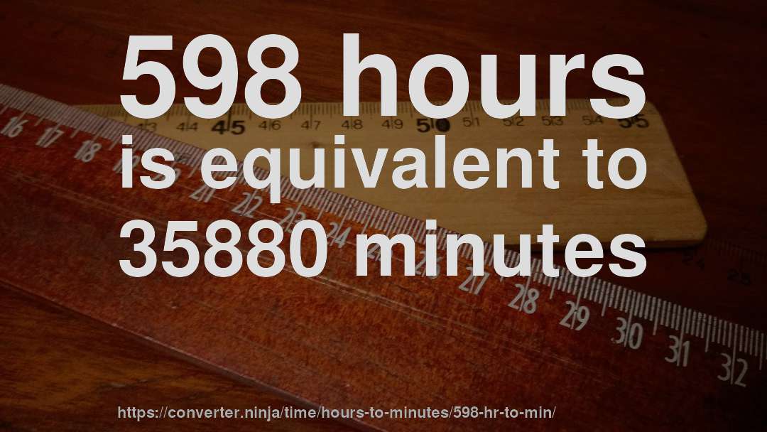 598 hours is equivalent to 35880 minutes