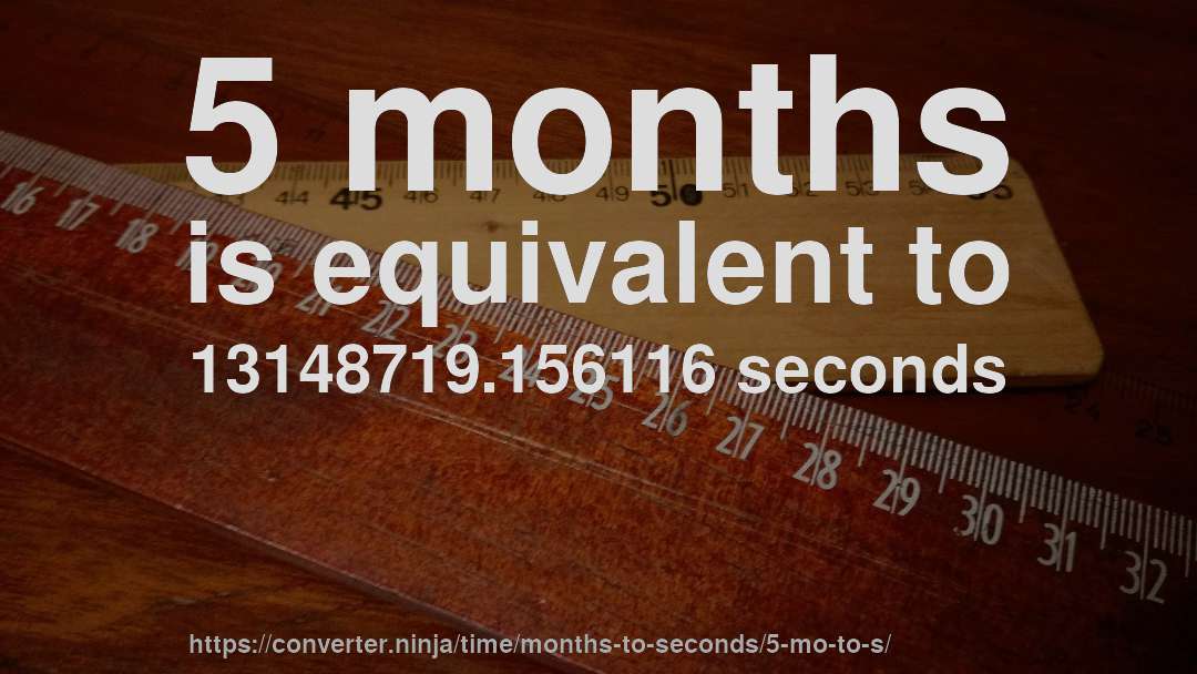 5 months is equivalent to 13148719.156116 seconds