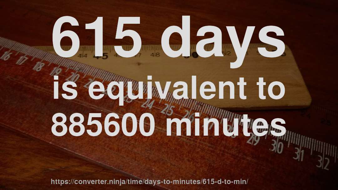 615 days is equivalent to 885600 minutes