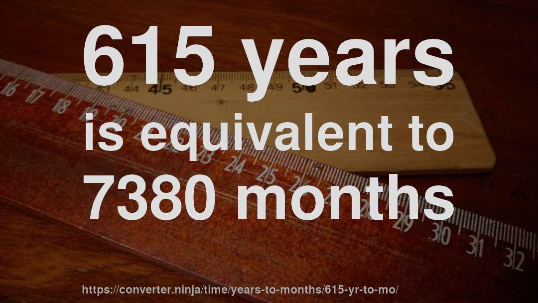 615 years is equivalent to 7380 months