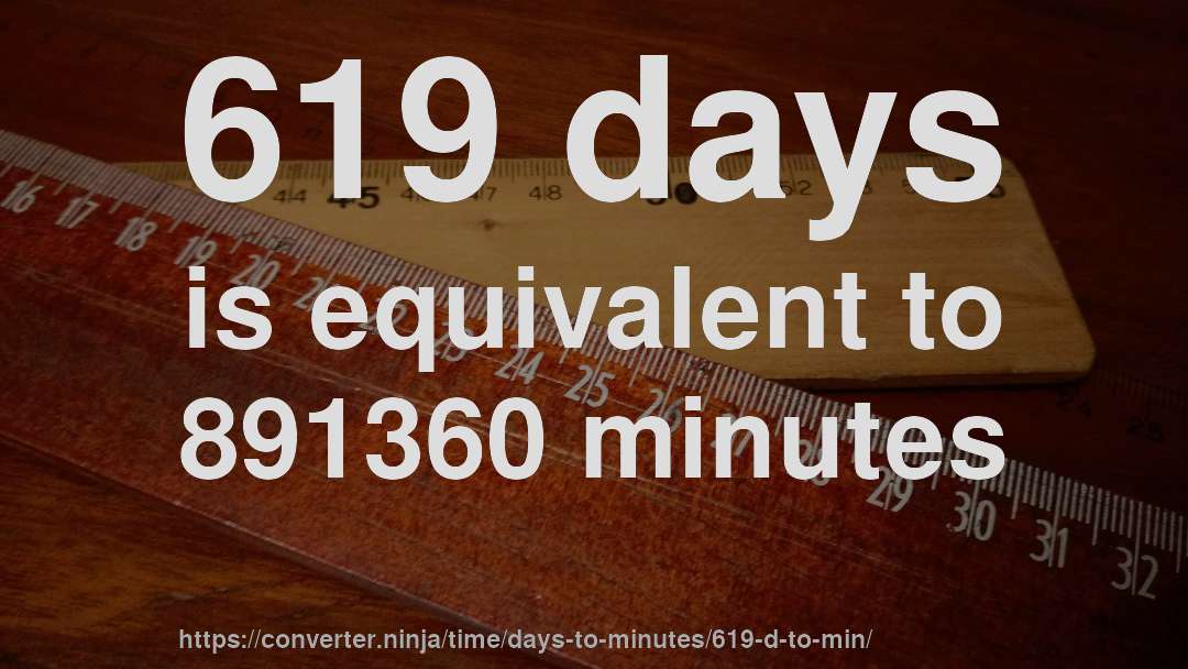 619 days is equivalent to 891360 minutes