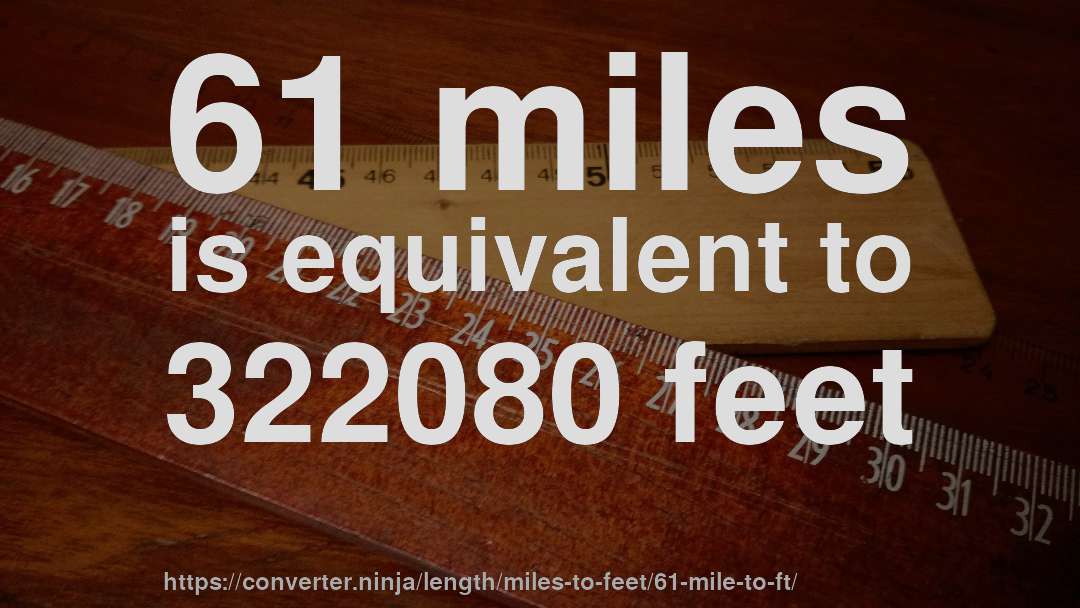 61 miles is equivalent to 322080 feet