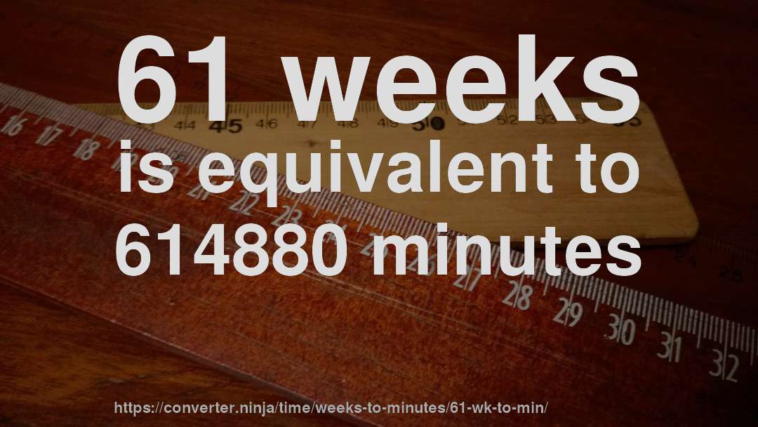 61 weeks is equivalent to 614880 minutes