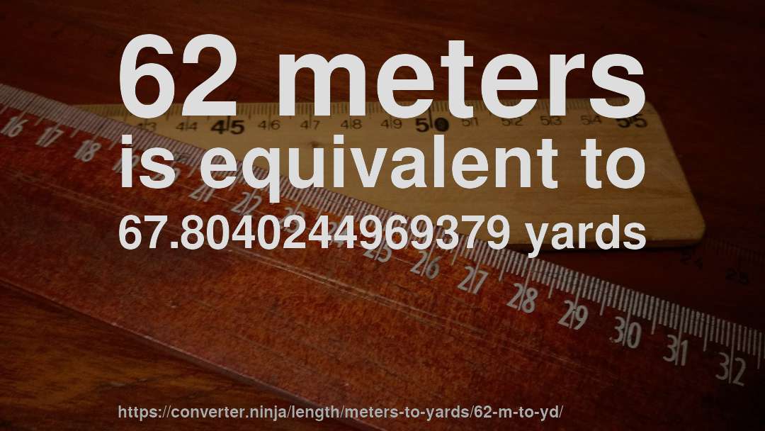 62 meters is equivalent to 67.8040244969379 yards
