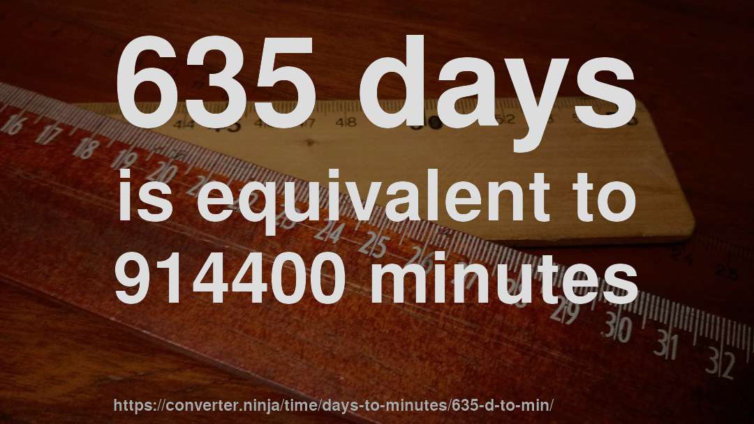 635 days is equivalent to 914400 minutes